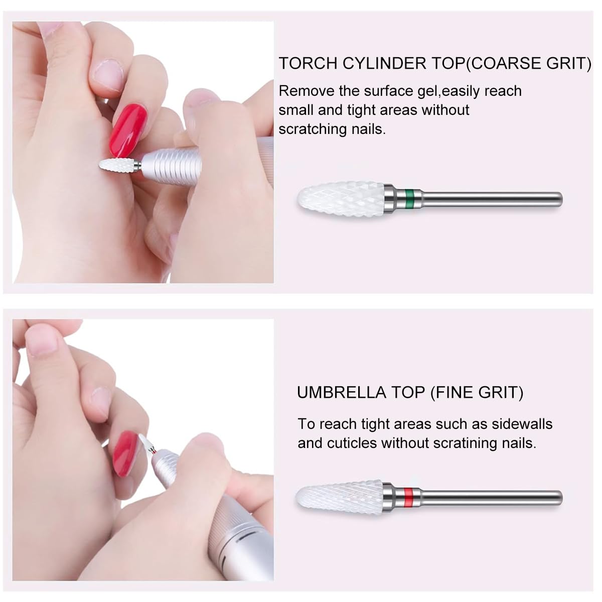 MAYCREATE 5Pcs Ceramic Nail Drill Bits Universal 2.35mm(3/32'') Shank Nail Drill Bits for Nail Drill Machine Multifunctional Nail Drill Bits for Gel Nail Removal, Shaping, Removing Cuticle MAYCREATE 5Pcs Ceramic Nail Drill Bits Universal 2.35mm(3/32'') Shank Nail Drill Bits for Nail Drill Machine Multifunctional Nail Drill Bits for Gel Nail Removal, Shaping, Removing Cuticle